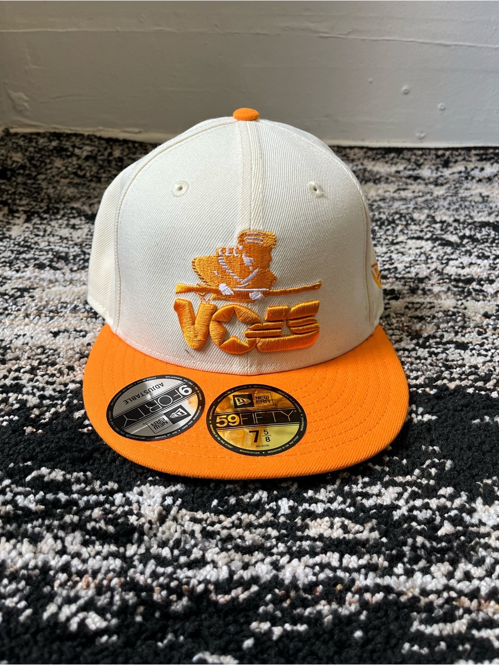 New Era Cream & Orange 59FIFTY VOS Embroidered Fitted Hat